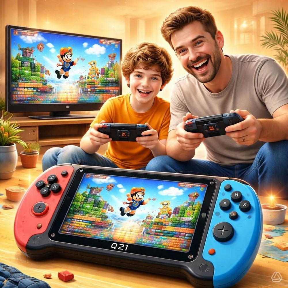 Vuelven los Clásicos — Consola Q21: 500 Juegos Retro, Pantalla 3,5" HD y Modo 2 Jugadores